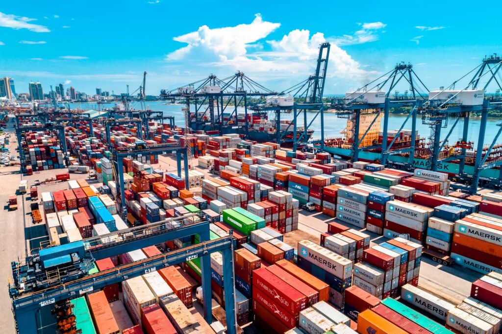 Container terminal illustrating regional supply-chain flows and logistics visibility