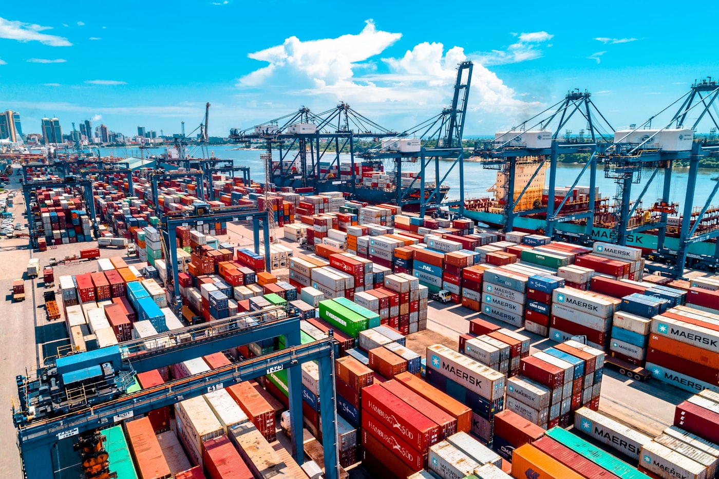 Container terminal illustrating regional supply-chain flows and logistics visibility