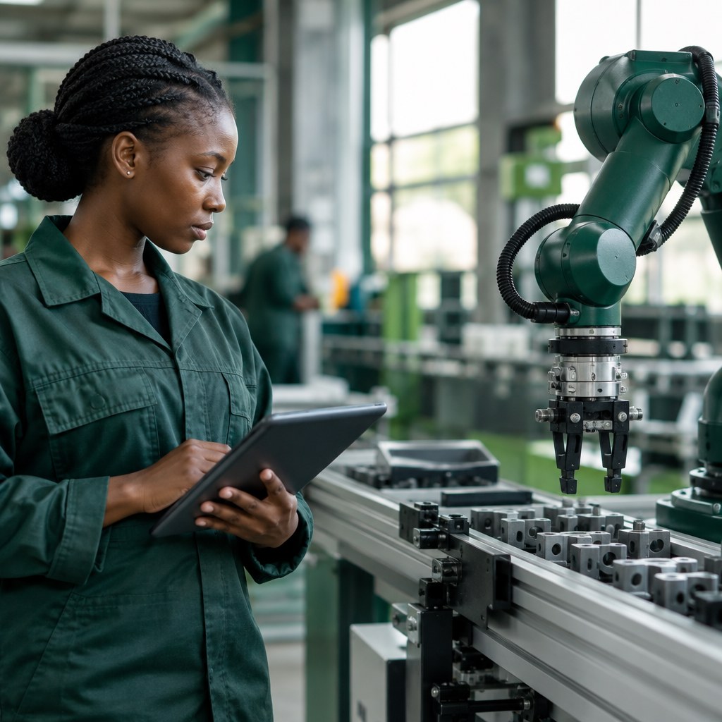 Industrial robot operating at a targeted manufacturing constraint